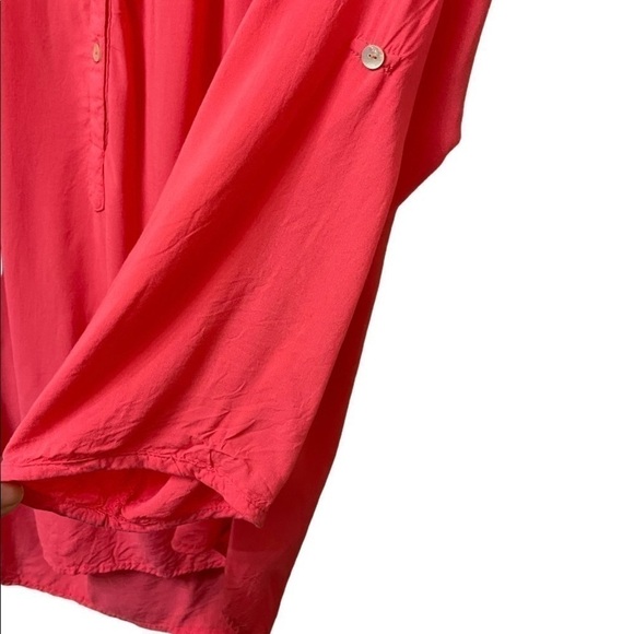 Henley peasant tunic top roll tab 3/4 sleeve viral Size XL - Picture 7 of 8